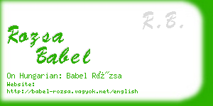 rozsa babel business card